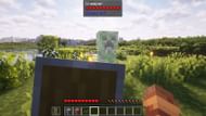 Blocking a creeper explosion with a shield (Image via Mojang)